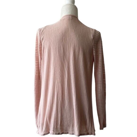 Calvin Klein Open Front Sweater Pink Blush Sheer Cardigan SZ XS - Picture 3 of 12